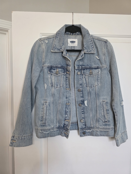 Old Navy Jackets & Blazers - Old Navy, Small - Distressed Denim Jacket, Light Wash